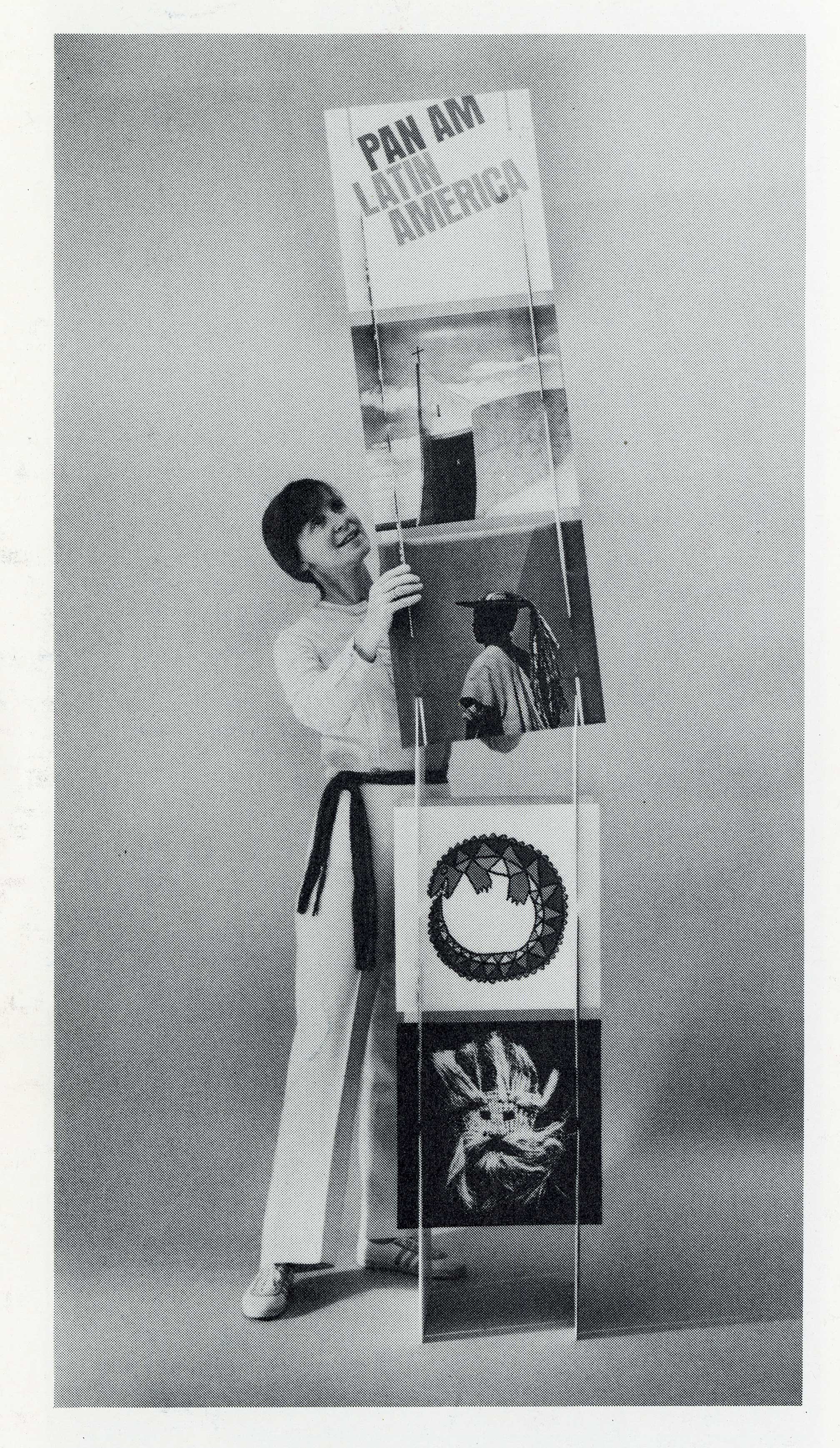 woman assembling modular tower display